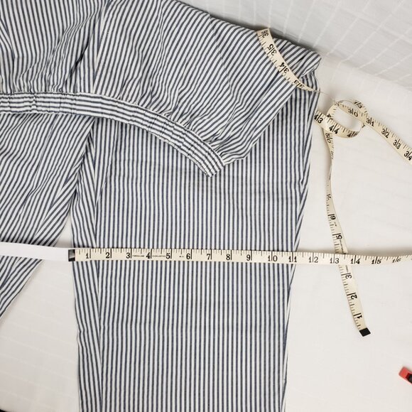 Capris Quacker Factory Lightweight Blue White Stripe Women Cotton Blend - Picture 13 of 15